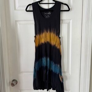 The Classic Tie-Dye Tank Dress - Black, Gold, and Blue